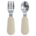 Broemba rvs baby lepel en vork beige