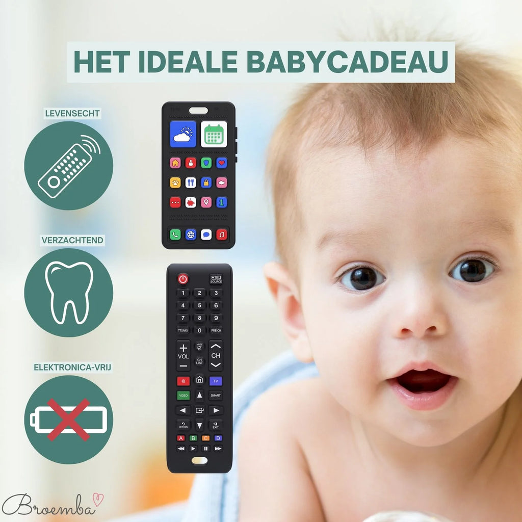 Broemba baby afstandsbediening en telefoon Bari in zwart