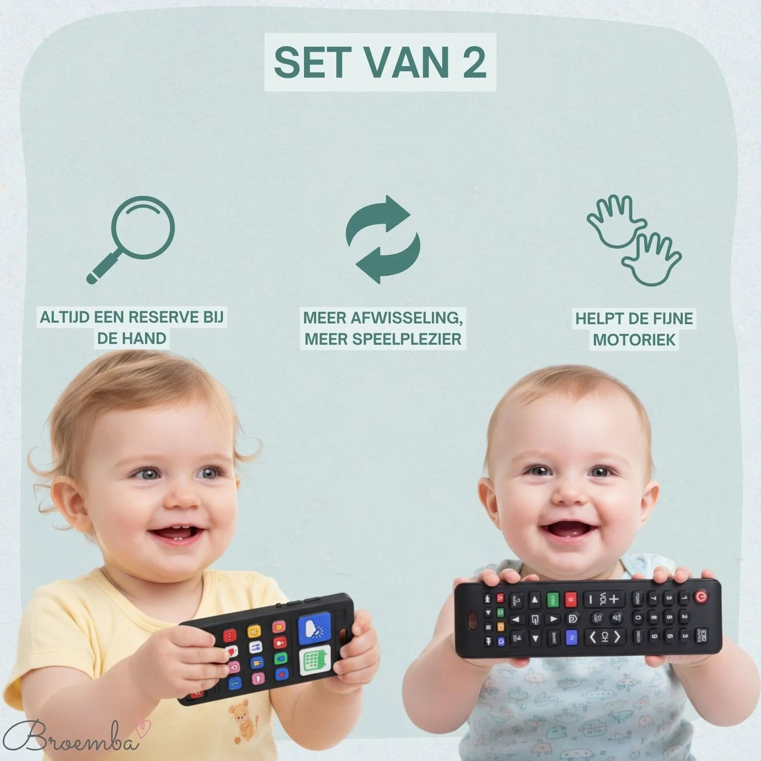 Broemba baby afstandsbediening en telefoon Bari in zwart