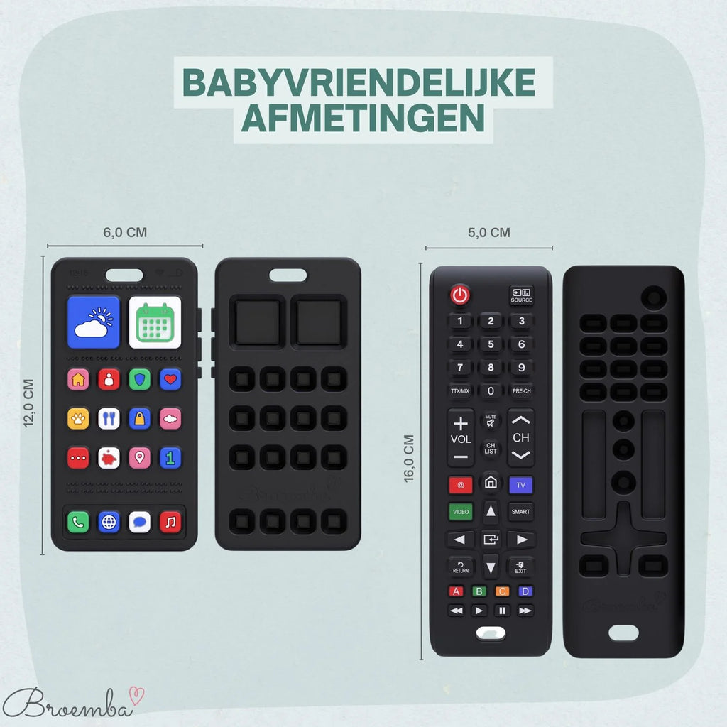 Broemba baby afstandsbediening en telefoon Bari in zwart