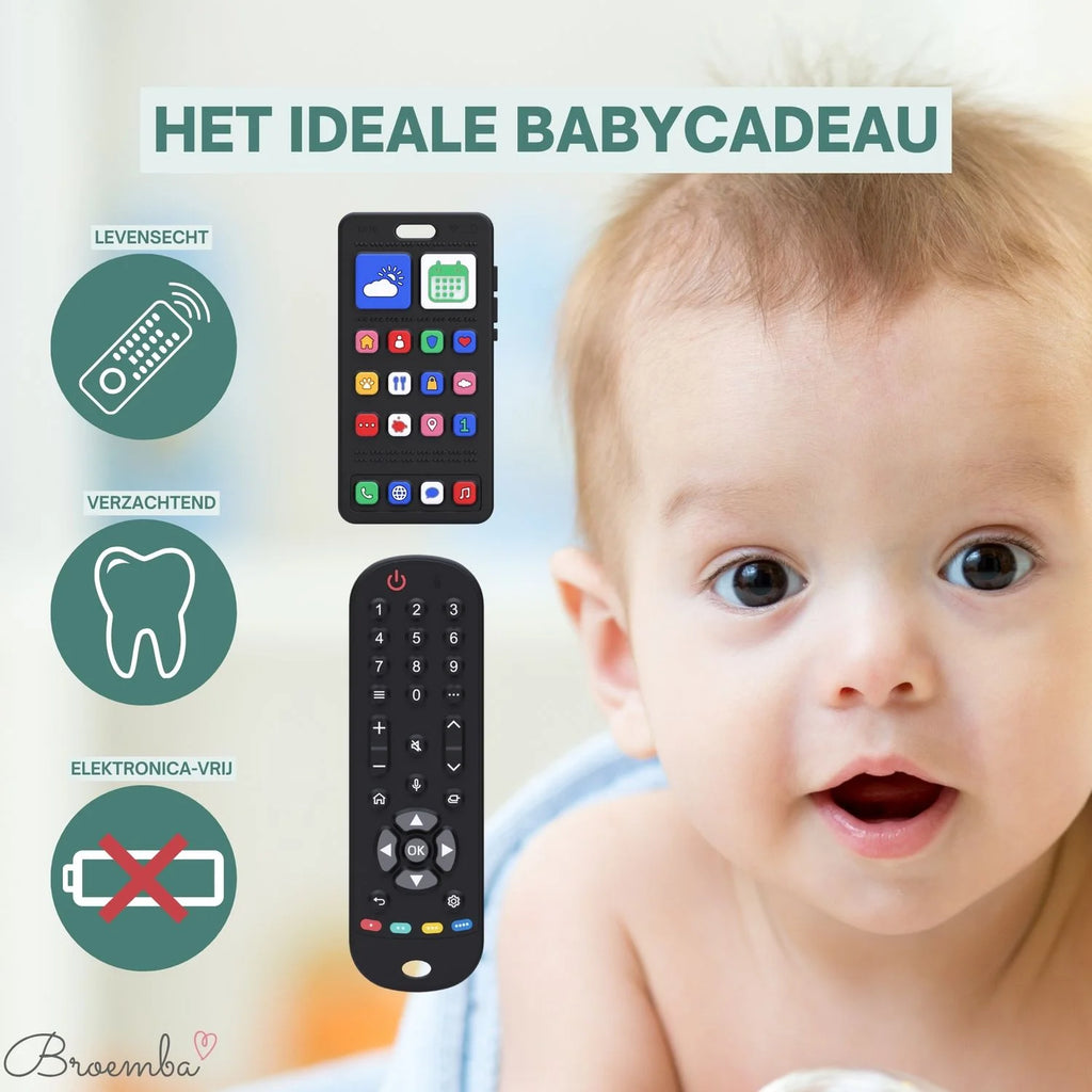 Broemba baby afstandsbediening en telefoon Como in zwart