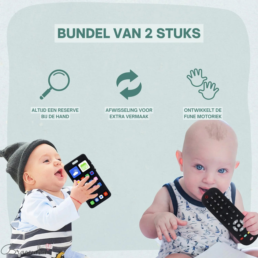 Broemba baby afstandsbediening en telefoon Como in zwart