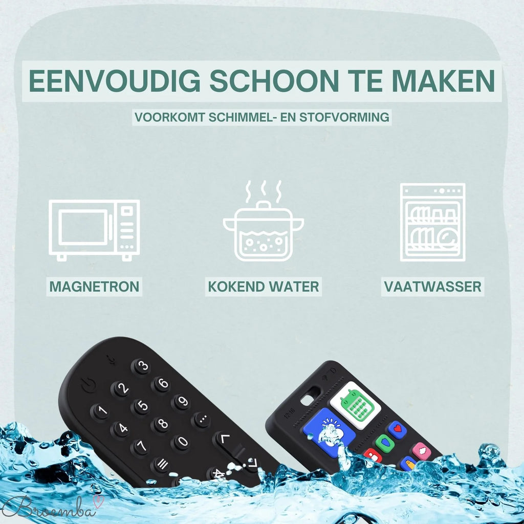 Broemba baby afstandsbediening en telefoon Como in zwart