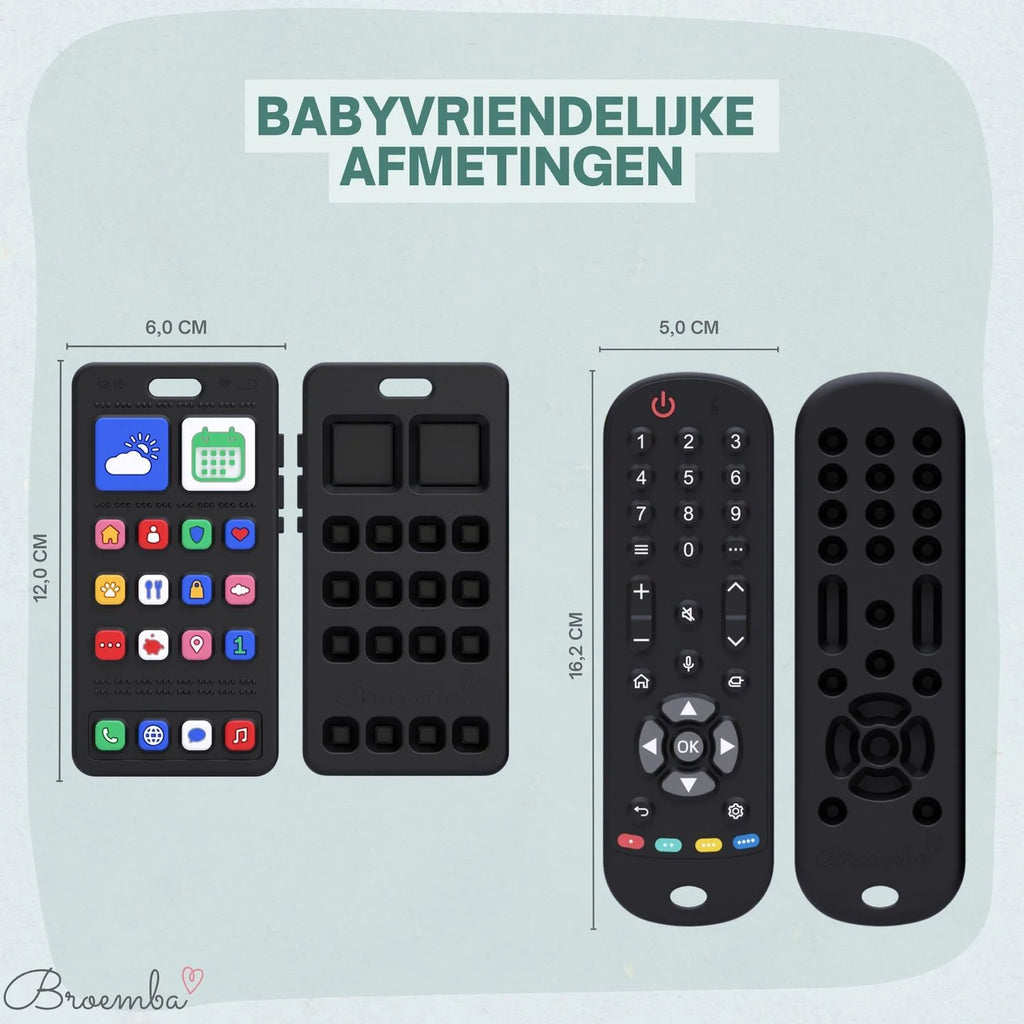 Broemba baby afstandsbediening en telefoon Como in zwart