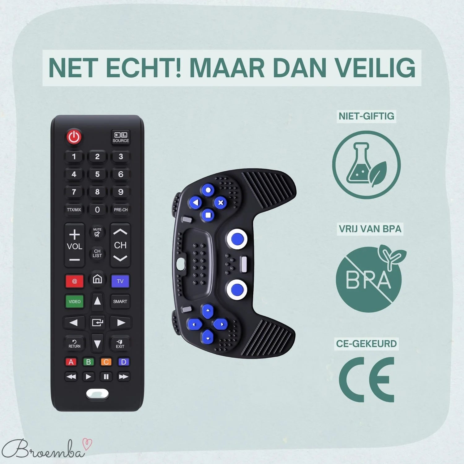 Broemba baby afstandsbediening en controller Rome in zwart