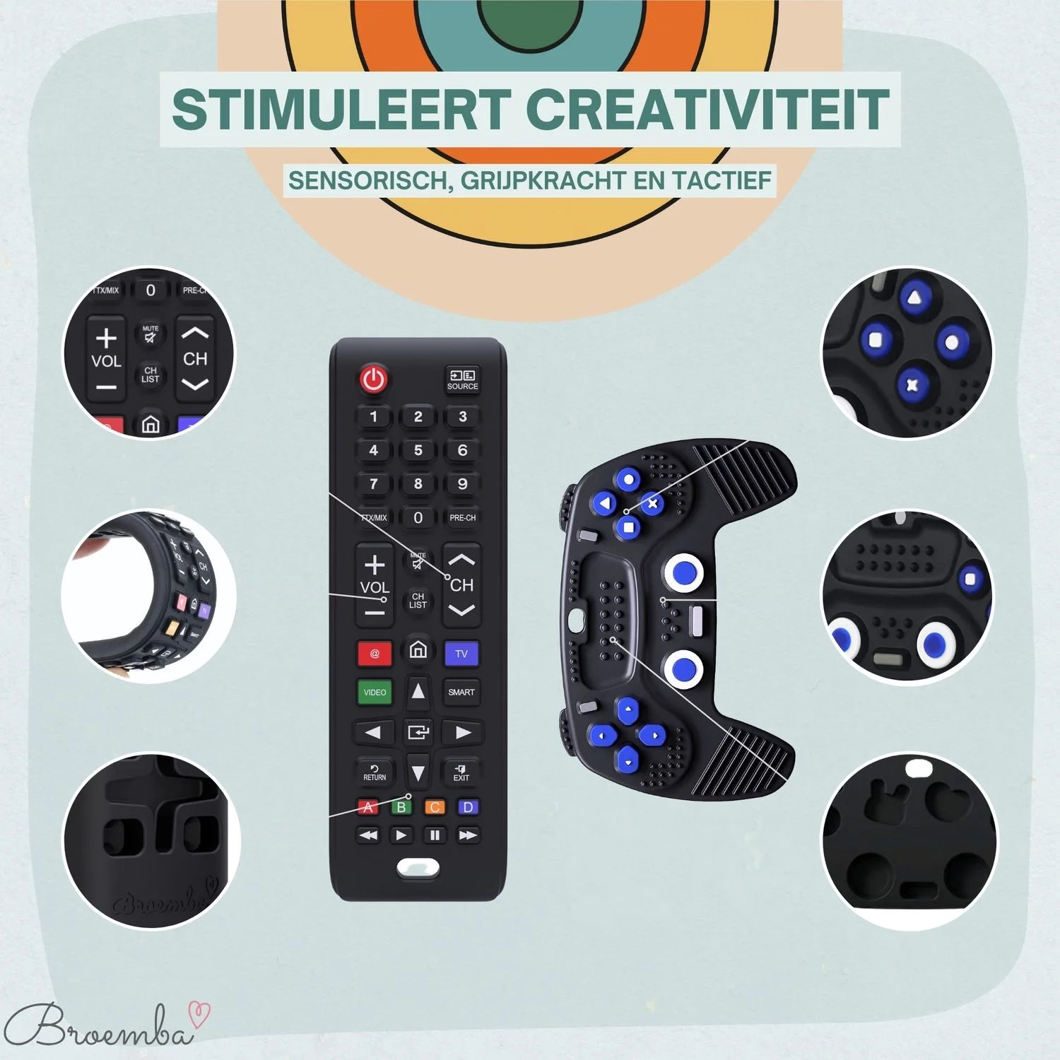 Broemba baby afstandsbediening en controller Rome in zwart