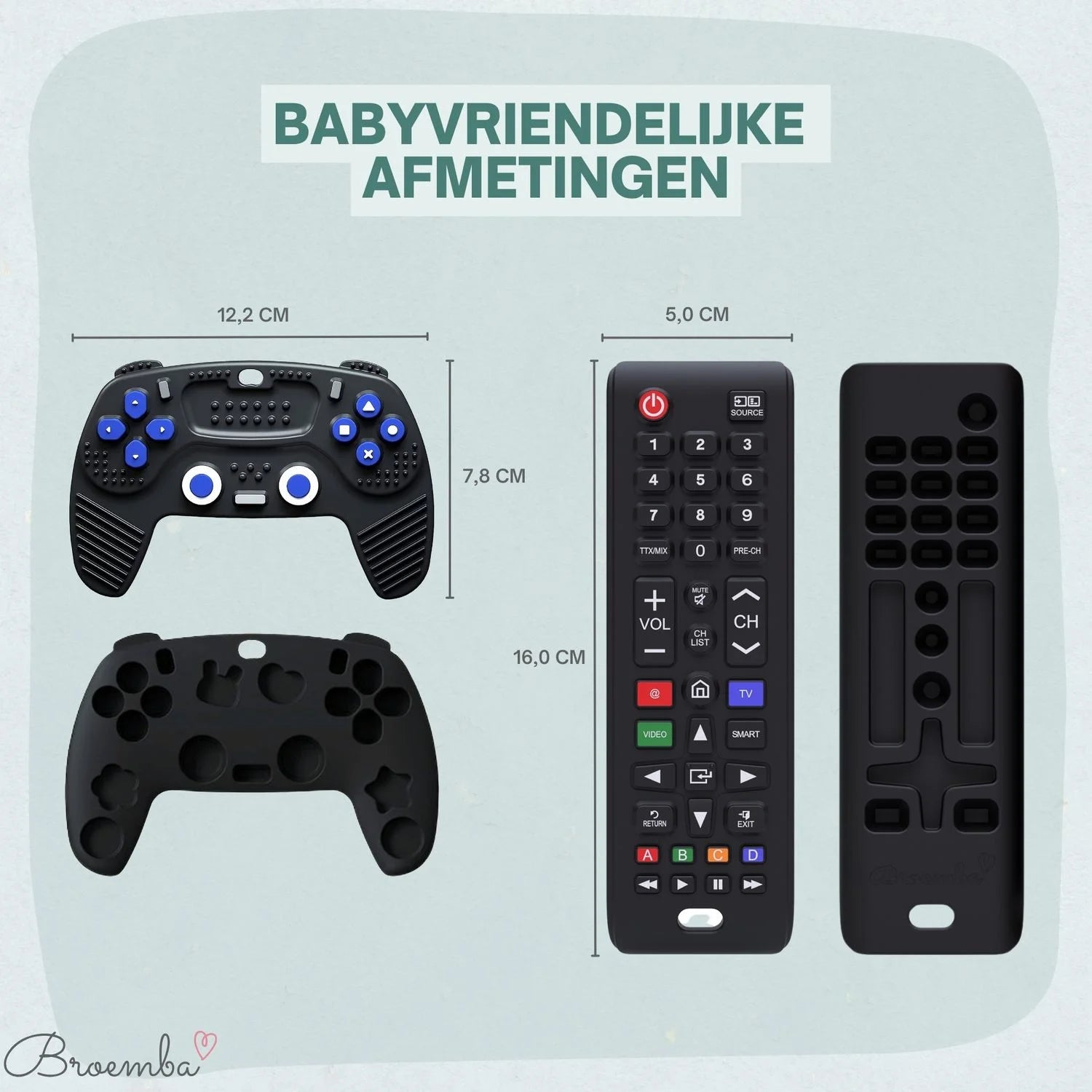 Broemba baby afstandsbediening en controller Rome in zwart