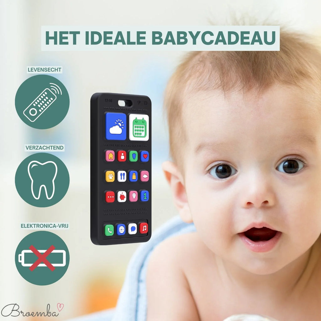 Broemba baby telefoon Milan in zwart