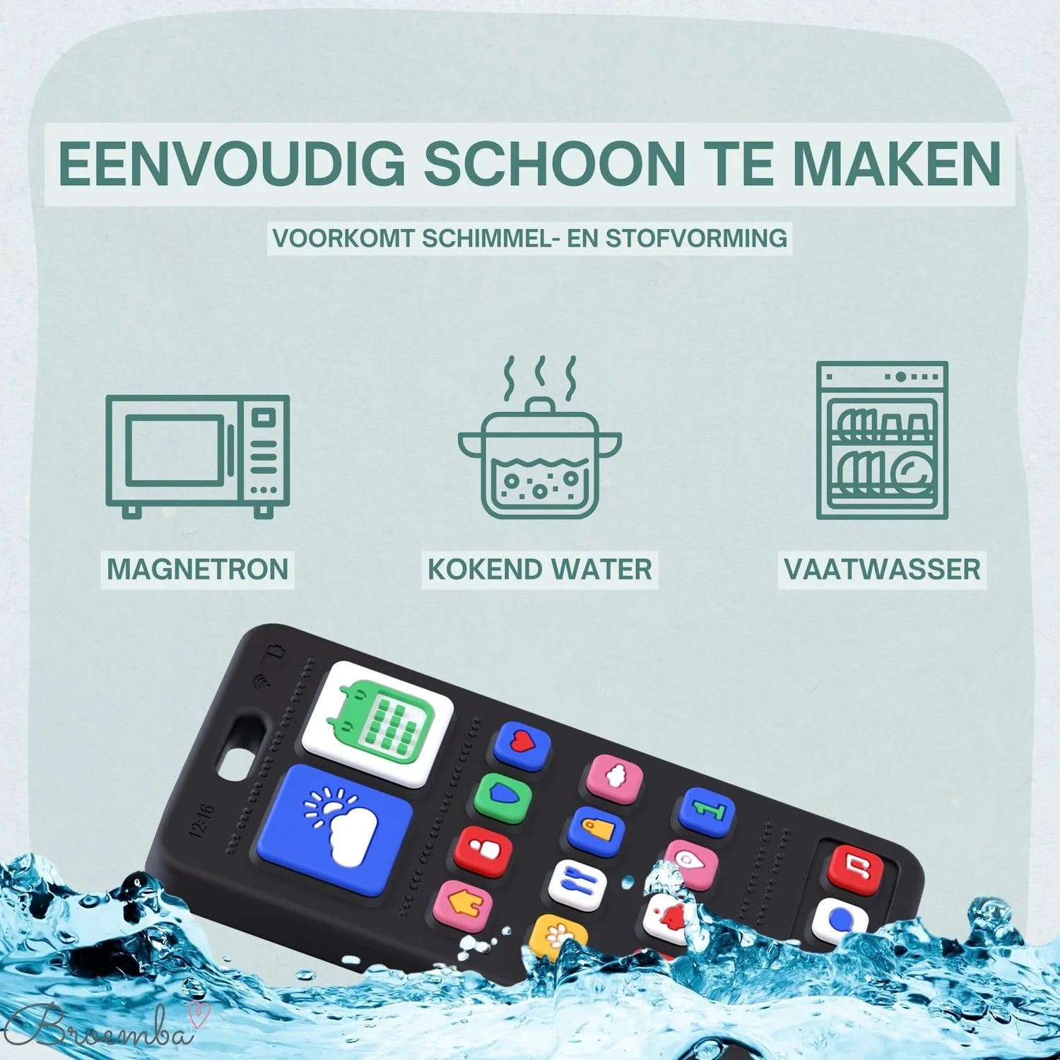 Broemba baby telefoon Milan in zwart