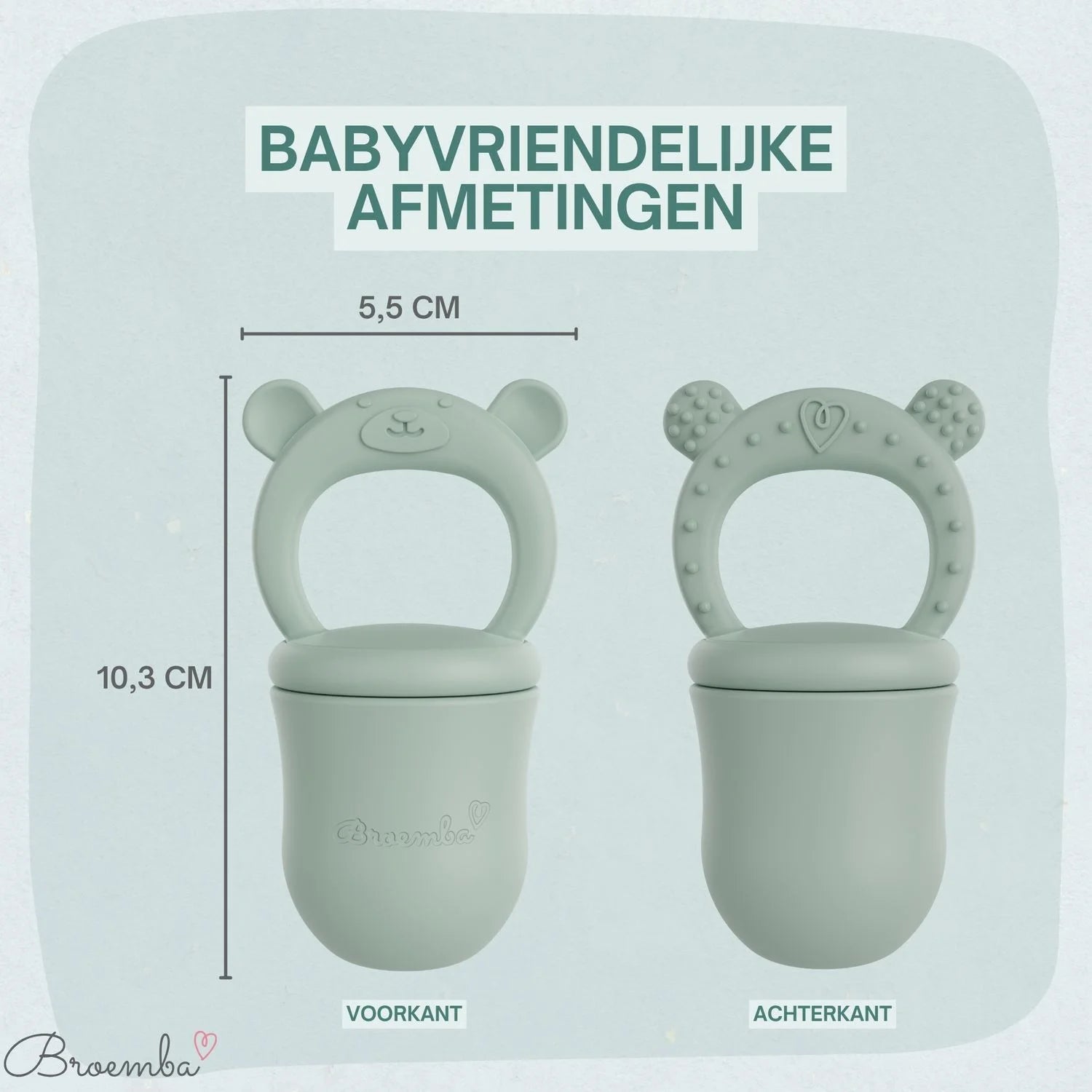 Broemba baby fruitspeen met 3 spenen in groen