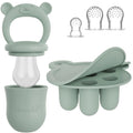 Broemba baby fruitspeen met 3 spenen en ijsblokjesvorm in groen