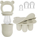 Broemba baby fruitspeen met 3 spenen en ijsblokjesvorm in beige