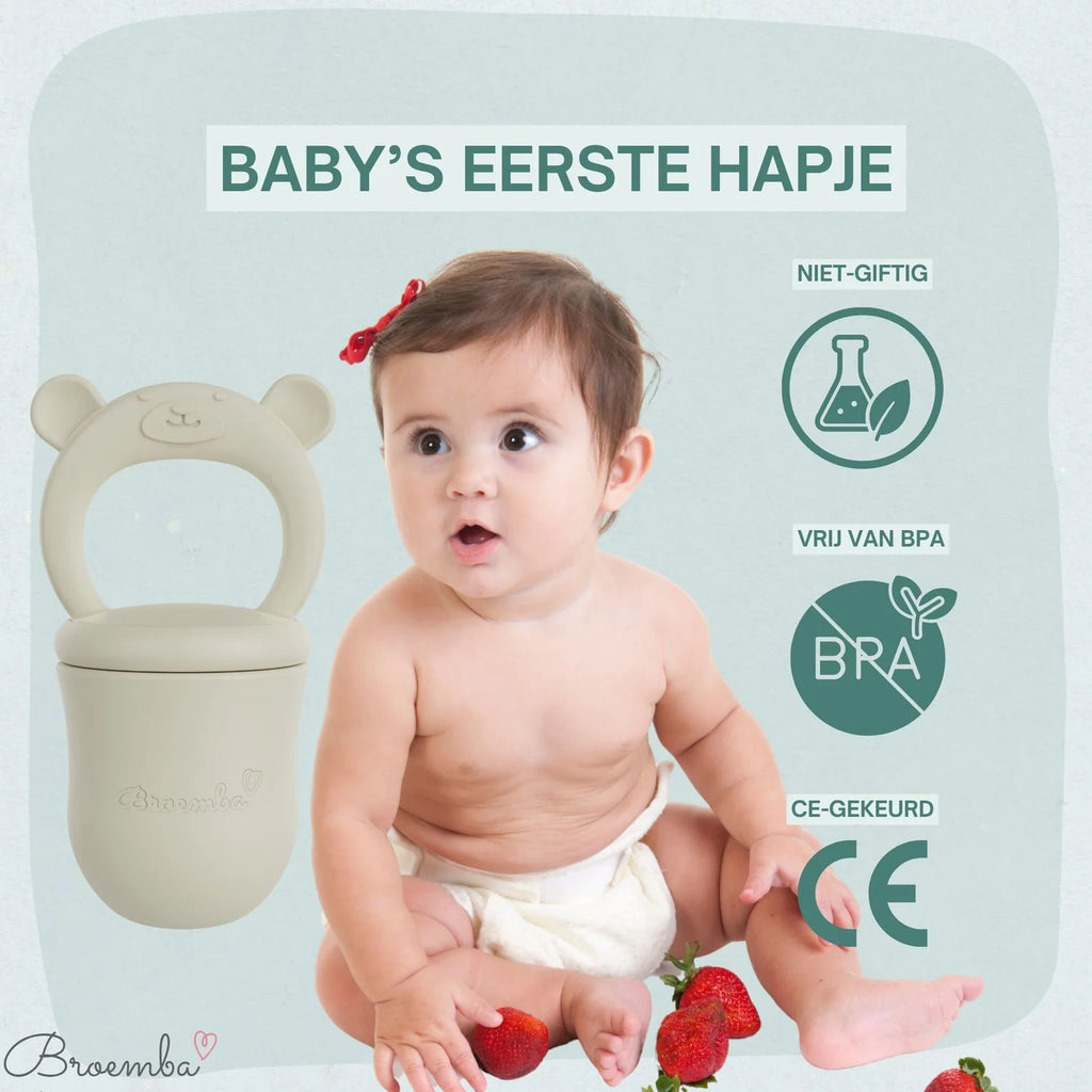 Broemba baby fruitspeen met 3 spenen in beige