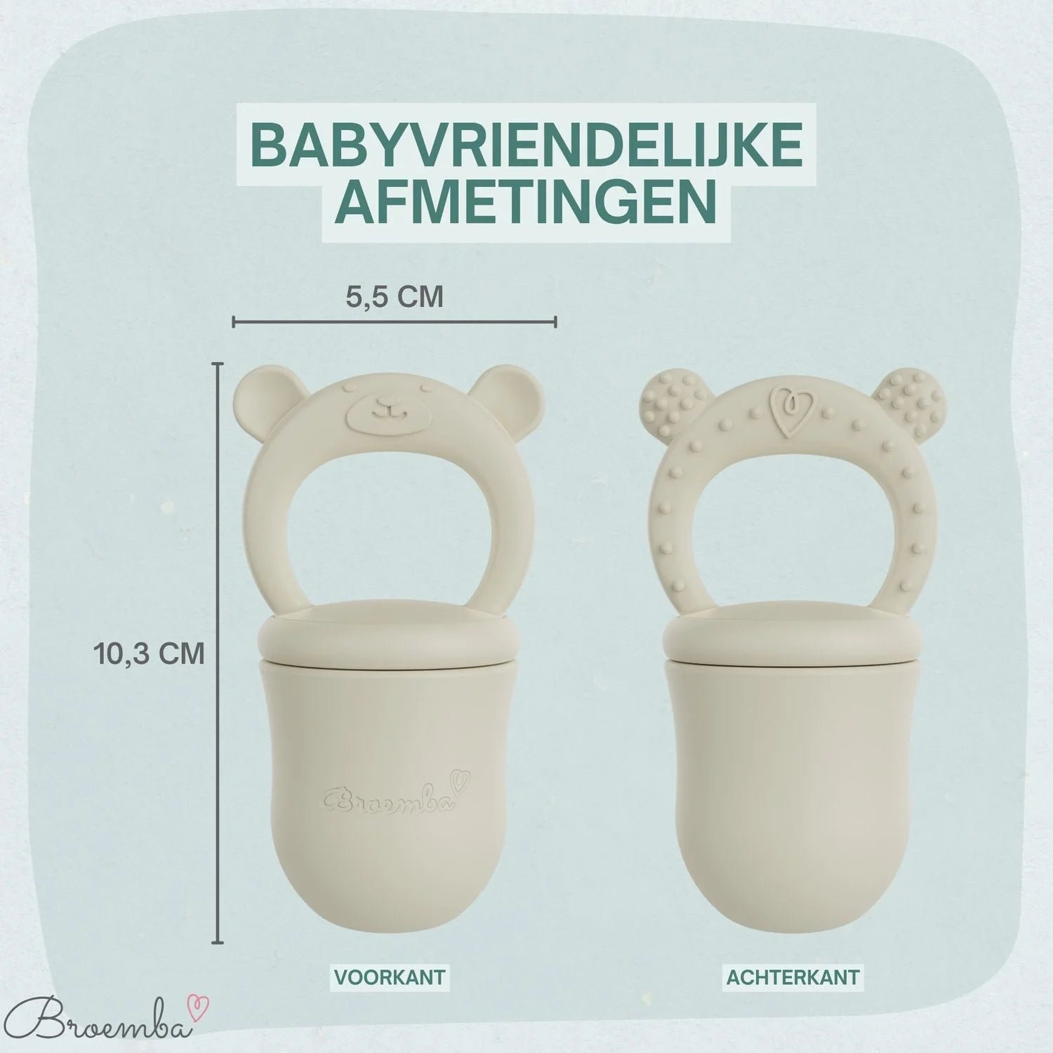 Broemba baby fruitspeen met 3 spenen in beige