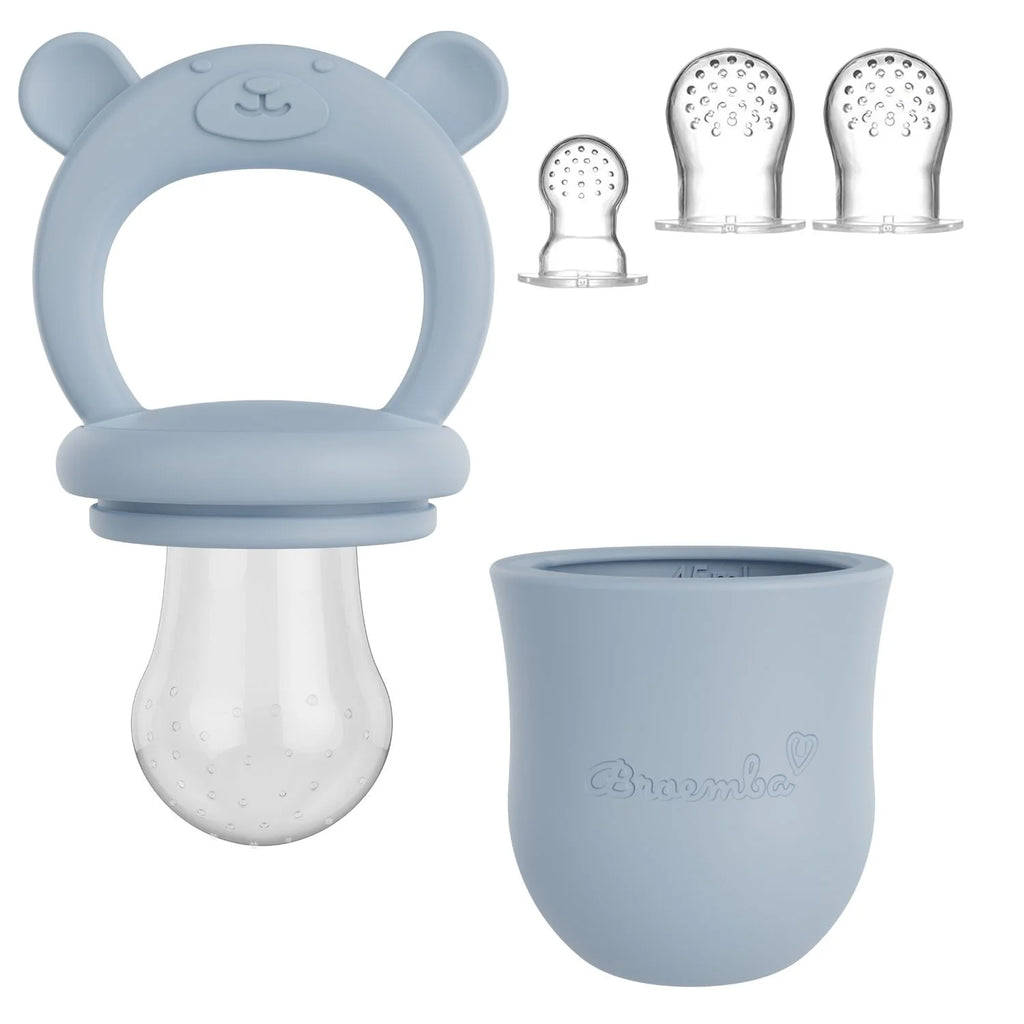 Broemba baby fruitspeen met 3 spenen in blauw