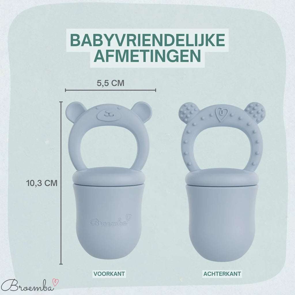 Broemba baby fruitspeen met 3 spenen in blauw